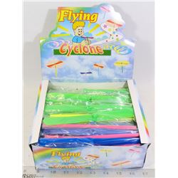 RETAIL DISPLAY OF FLYING CYCLONE TOYS