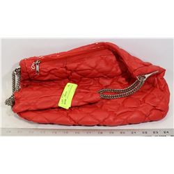 NEW RED FAUX LEATHER WOMENS PURSE