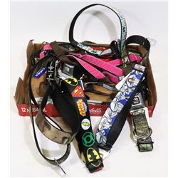 BOX OF DOG COLLARS & DOG HARNESS