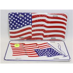 LOT OF TWO USA THEME NOVELTY LICENSE PLATES