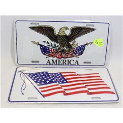 LOT OF TWO USA THEME NOVELTY LICENSE PLATES