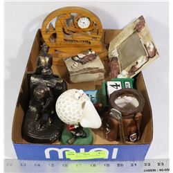 FLAT OF GOLF RELATED ITEMS