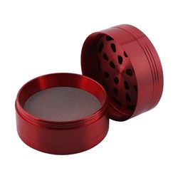 RED HERBS, TOBACCO AND SPICE GRINDER ZINC ALLOY