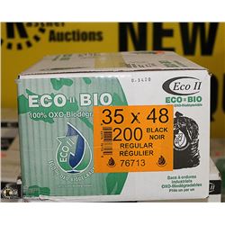 CASE OF 200 - 35 X 48 REGULAR BLACK GARBAGE BAGS