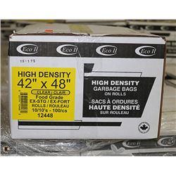 CASE OF 100 - 42 X 48 CLEAR FOOD GRADE GARBAGE BAG