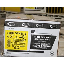 CASE OF 100 - 42 X 48 CLEAR FOOD GRADE GARBAGE BAG