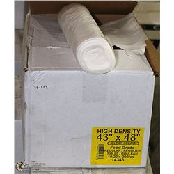 CASE OF 200 - 43 X 48 CLEAR GARBAGE BAGS