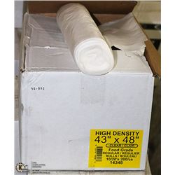 CASE OF 200 - 43 X 48 CLEAR GARBAGE BAGS