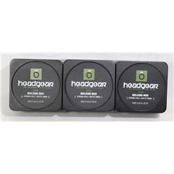 THREE TUBS OF HEADGEAR HIGH PERFORMANCE FOR MEN