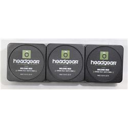 THREE TUBS OF HEADGEAR HIGH PERFORMANCE FOR MEN