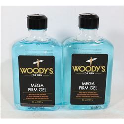 TWO BOTTLES OF WOODY'S FOR MEN MEGA FIRM GEL