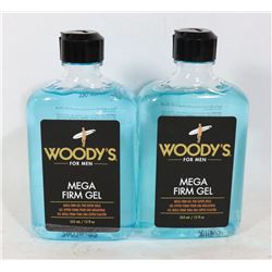 TWO BOTTLES OF WOODY'S FOR MEN MEGA FIRM GEL