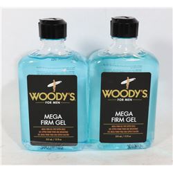 TWO BOTTLES OF WOODY'S FOR MEN MEGA FIRM GEL