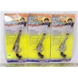 THREE DIE CAST METAL CAP GUNS