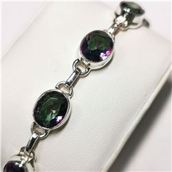 SILVER MYSTIC TOPAZ FLEXIBLE SIZE BRACELET