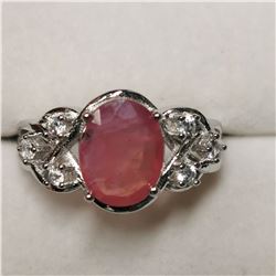 SILVER RUBY  RING