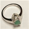 Image 2 : RHODIUM PLATED ST.SILVER EMERALD(0.6CT) RING