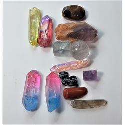 10)  LOT OF 14 NATURAL HEALING STONES