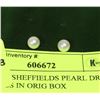 Image 1 : VINTAGE SHEFFIELDS PEARL DROP EARRINGS IN ORIG BOX