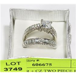NEW CZ TWO PIECE RING SET - SIZE 8