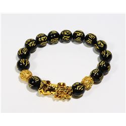 #201-BLACK OBSIDIAN PI XIU BRACELET 10mm/8"