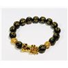 Image 1 : #201-BLACK OBSIDIAN PI XIU BRACELET 10mm/8"