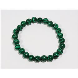 #178-NATURAL MALACHITE BEAD BRACELET 8mm/7.5"