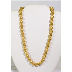 #24-GOLDEN SEA SHELL PEARL NECKLACE 10mm/15"