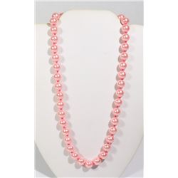 #5-PINK SEA SHELL PEARL NECKLACE 10mm/15"