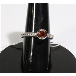 #120-ORANGE SAPPHIRE RING SIZE 6.5
