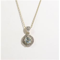 #98-BLUE TOPAZ NECKLACE & PENDANT