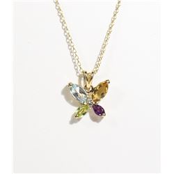#144-TOPAZ/CITRINE/AMETHYST NECKLACE/PENDANT