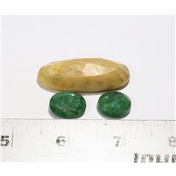 #84-YELLOW SAPPHIRE & EMERALD GEMSTONE 101.0ct