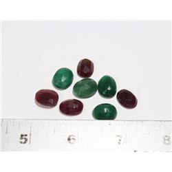 #76-RED RUBY & EMERALD GEMSTONE 56.95ct