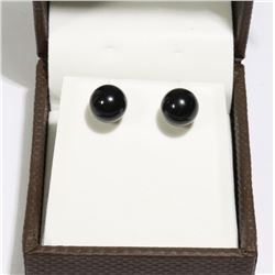 PAIR OF NEW BLACK STUD EARRINGS WITH
