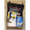 Image 1 : BOX OF ASSORTED TOOLS AND SUPPLIES INCLUDING
