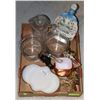 Image 1 : ESTATE BOX OF VINTAGE GLASS POTS, AND MORE