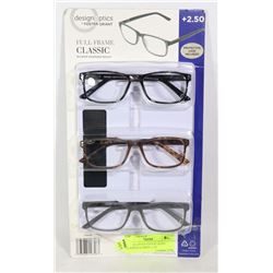 DESIGN OPTICS FOSTER GRANT READING GLASSES +2.50