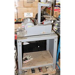 1" VERTICAL BELT SANDER ON STAND.