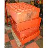 Image 1 : LOT OF 4 ORANGE 42-BIN METAL BOLT BIN CABINET FULL