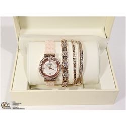 NEW ANNE KLEIN CERAMIC WATCH SET SWAROVSKI