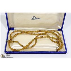 SET OF 2 CITRON GEMSTONE NECKLACES WITH