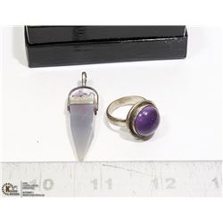 BOX WITH .925 SILVER RING WITH AMETHYST