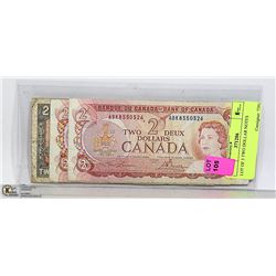 LOT OF 3 TWO DOLLAR NOTES