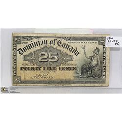 1900 SHINPLASTER 25 CENT NOTE