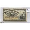 Image 1 : 1900 SHINPLASTER 25 CENT NOTE