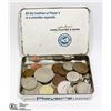 Image 1 : PLAYERS CIGARETTE TIN WITH ASSORTED COINS
