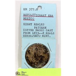 SILVER PLATE 1833 PIECE OF EIGHT