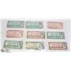 Image 1 : LOT OF 9 OLD CANADA $1 & $2 BANK NOTES