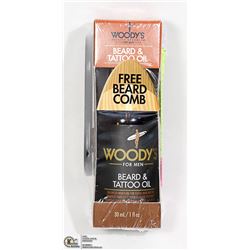 WOODYS BEARD & TATTOO OIL $29.51 ON AMAZON, 30 ML